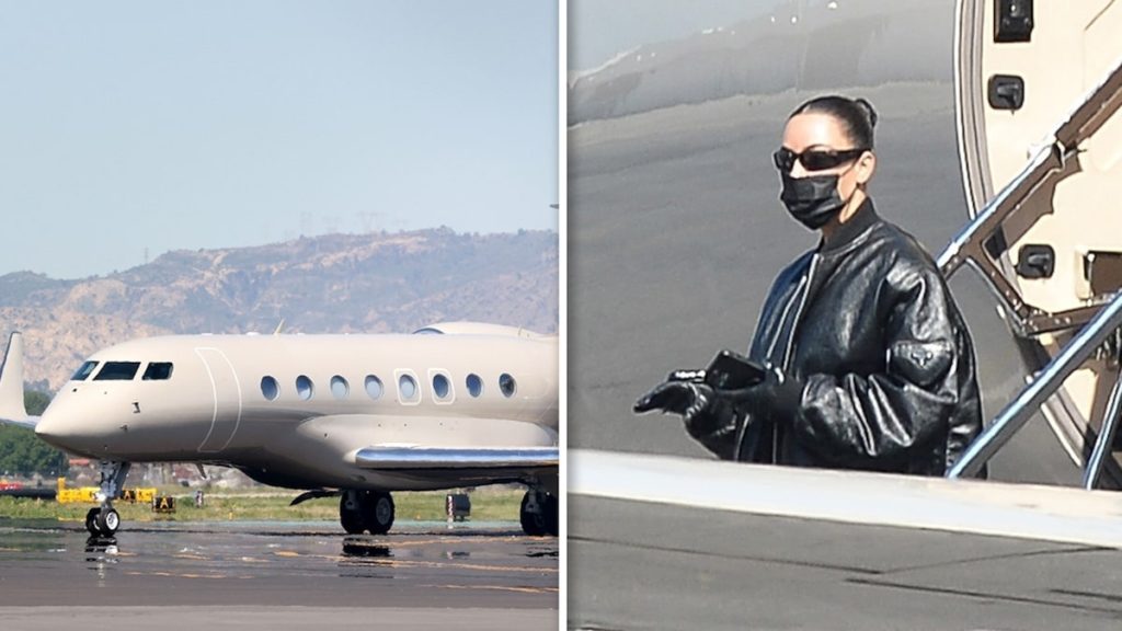 Kim Kardashian flies home from Milan in her new private jet