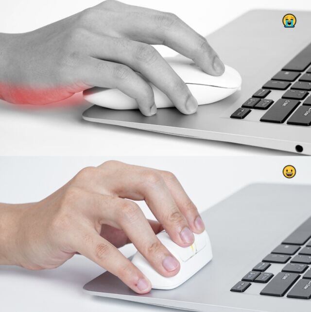 ConceptPix claims that the hand in the bottom image is more comfortable than the hand in the top image. 